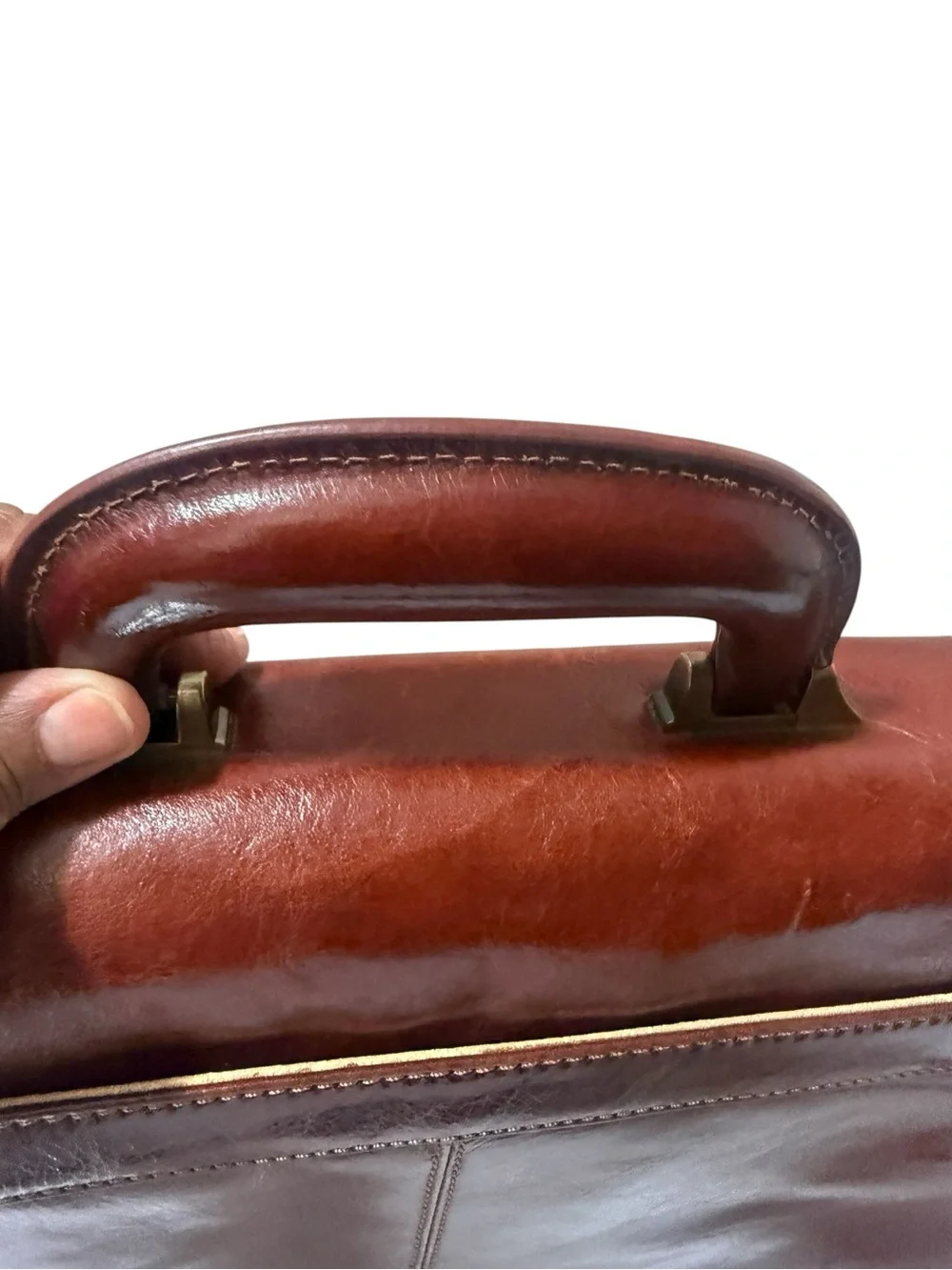 Leather Briefcase Messenger Bag in Brown - Classic Professional Carry